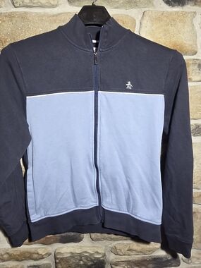 Original Penguin Munsingwear Men's Medium Full Zip Track Jacket Blue Colorblock